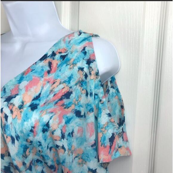 Decree Watercolor Romper Blue Pink Orange Size Small NWT - Picture 4 of 8